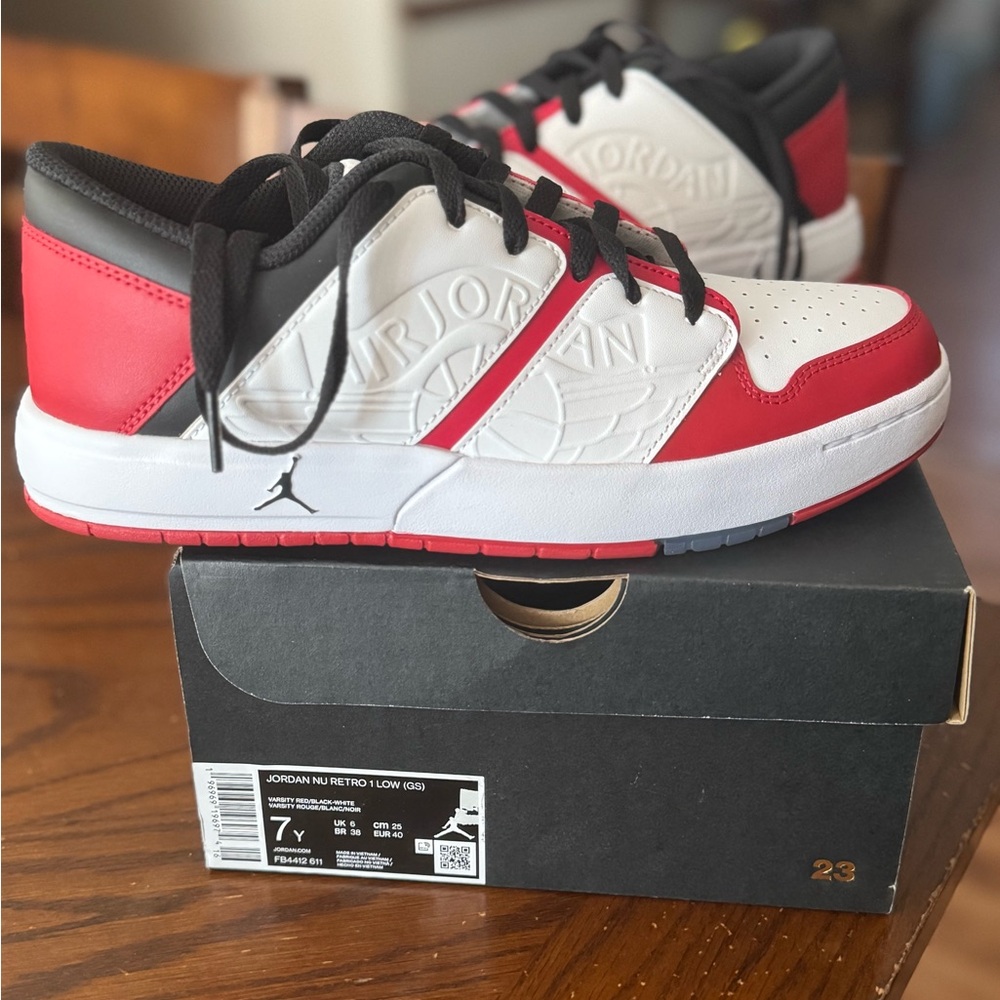 Jordan Retro Red and White Sneakers